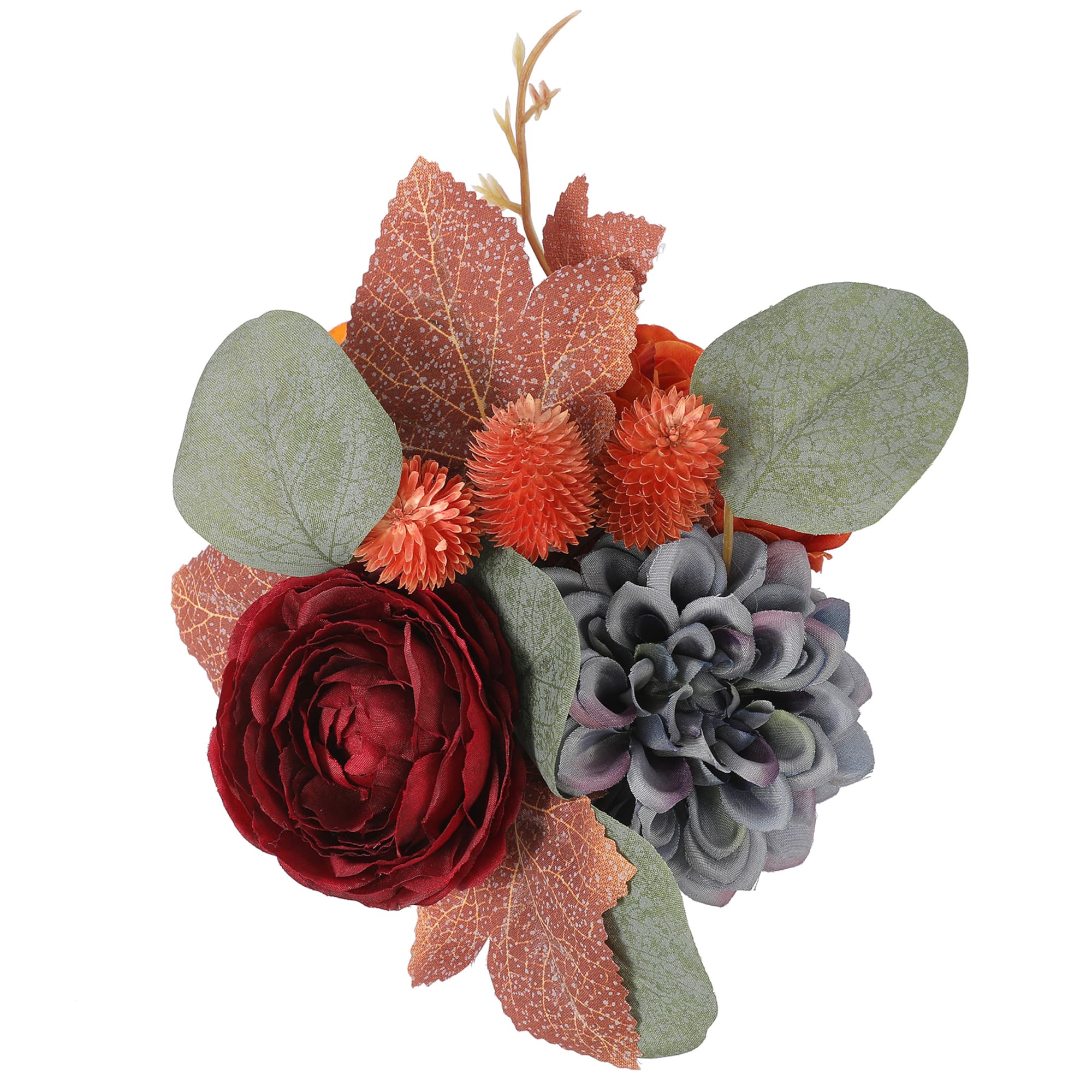 7" Red Ranunculus & Orange Thistle Mix in Ceramic Pot by Ashland®